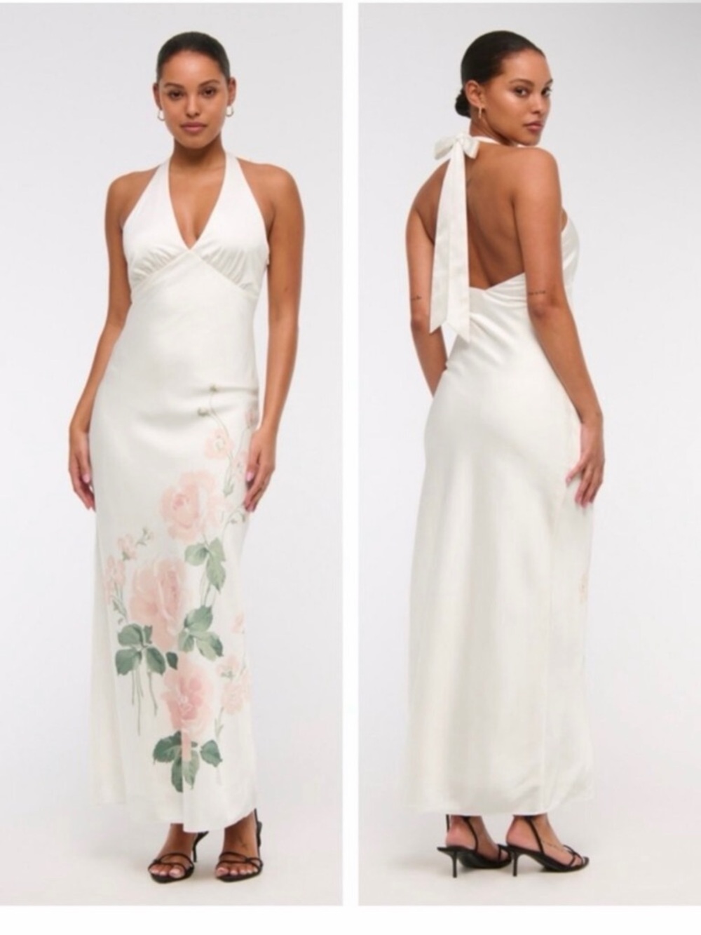 Abercrombie & Fitch Halter Maxi Dress with Floral Print